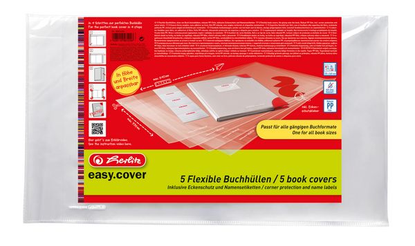 Produktbild: Herlitz Buchh&uuml;llen mit Namensetiketten 5er Set