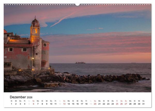 Produktbild: Blick auf die Ligurische K&uuml;ste (hochwertiger Premium Wandkalender 2026 DIN A2 quer), Kunstdruck in Hochglanz