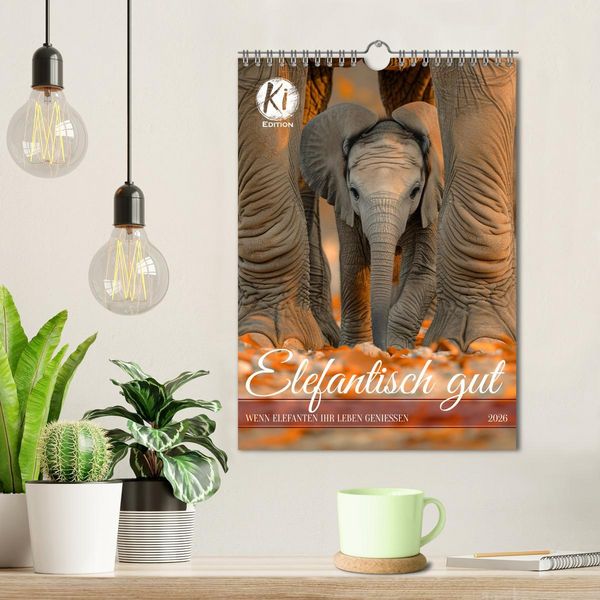 Produktbild: Elefantisch gut (Wandkalender 2026 DIN A4 hoch), CALVENDO Monatskalender