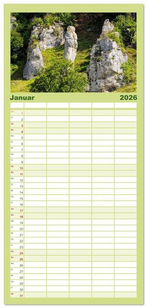 Produktbild: Familienplaner 2026 - Unterwegs im Gro&szlig;en Lautertal mit 5 Spalten (Wandkalender, 21 x 45 cm) CALVENDO
