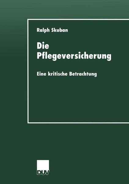 Produktbild: Die Pflegeversicherung