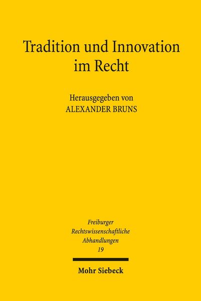 Produktbild: Tradition und Innovation im Recht