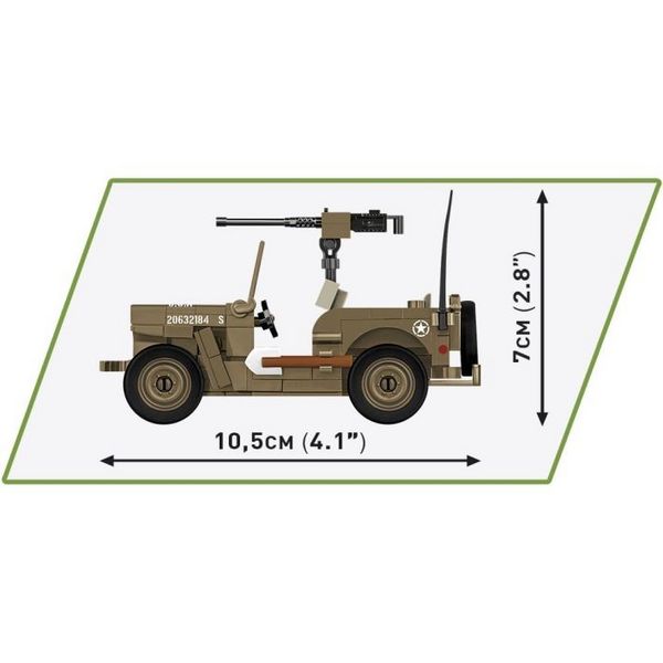 Produktbild: COBI Historical Collection 3133 - Willys MB, Jeep, WWII, Ma&szlig;stab 1:35, Bausatz, 132 Teile, 1 Figur