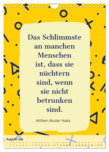 Produktbild: Dichter als Goethe - Der literarische Alkohol-Kalender (Wandkalender 2026 DIN A4 hoch), CALVENDO Monatskalender