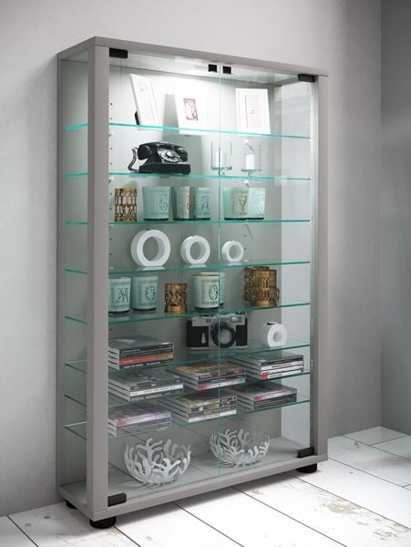 Produktbild: Holz Glas Stand Vitrine Sammelvitrine Lumo Mini