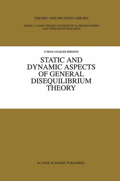 Produktbild: Static and Dynamic Aspects of General Disequilibrium Theory