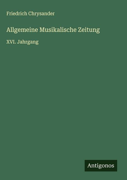 Produktbild: Allgemeine Musikalische Zeitung