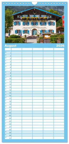 Produktbild: Familienplaner 2026 - Dahoam in Bayern mit 5 Spalten (Wandkalender, 21 x 45 cm) CALVENDO