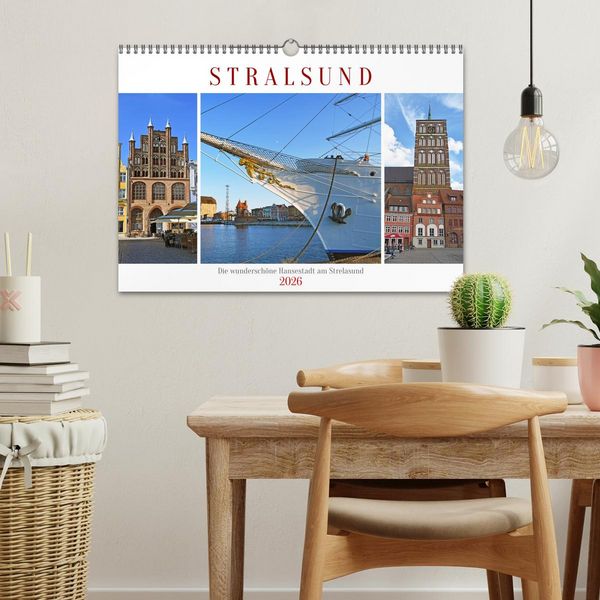 Produktbild: Stralsund, die wundersch&ouml;ne Hansestadt am Strelasund (Wandkalender 2026 DIN A3 quer), CALVENDO Monatskalender