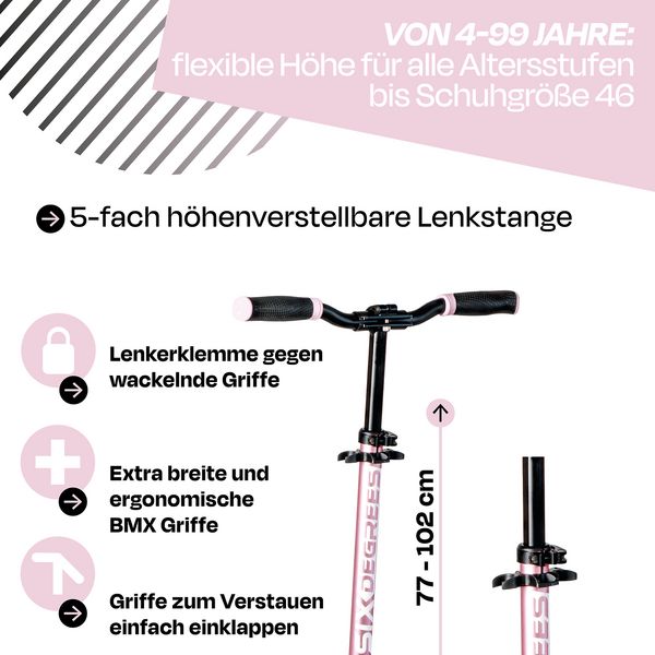 Produktbild: SIX DEGREES Alu Scooter 205 pastellrosa