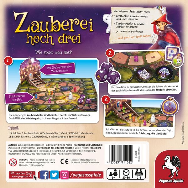 Produktbild: Pegasus - Zauberei hoch drei, W&uuml;rfelspiel, Kinderspiel, Lernspiel
