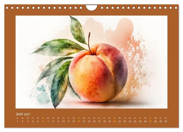 Produktbild: Fr&uuml;chte in Wasserfarben - Fruchtige KI-Kunst f&uuml;r das ganze Jahr (Wandkalender 2027 DIN A4 quer), CALVENDO Monatskalender