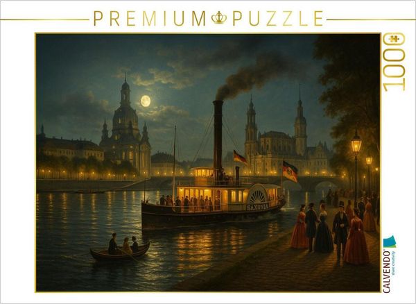 Produktbild: CALVENDO Puzzle Dampfschiff auf der Elbe | 1000 Teile Lege-Gr&ouml;&szlig;e 64x48cm Foto-Puzzle f&uuml;r gl&uuml;ckliche Stunden