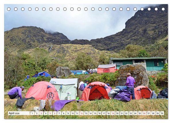 Produktbild: Inka Trail und Machu Picchu, Trekking zur ber&uuml;hmten Inkastadt (Tischkalender 2026 DIN A5 quer), CALVENDO Monatskalender