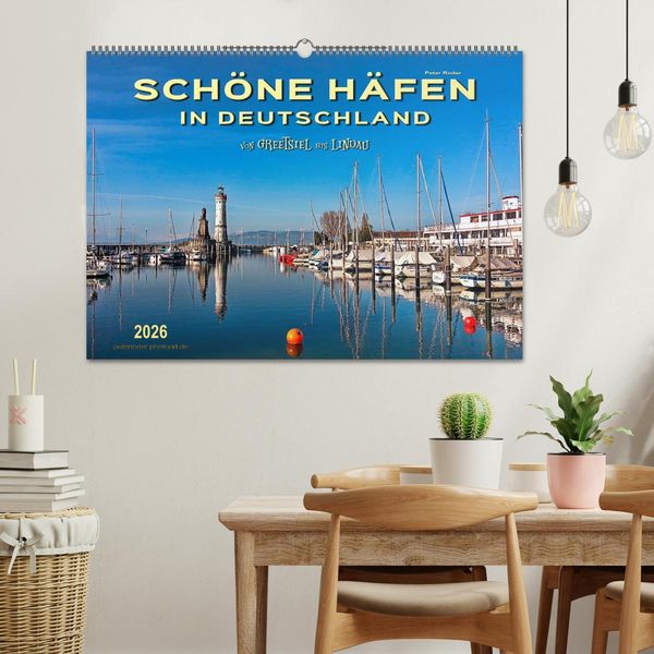 Produktbild: Sch&ouml;ne H&auml;fen in Deutschland von Greetsiel bis Lindau (Wandkalender 2026 DIN A2 quer), CALVENDO Monatskalender