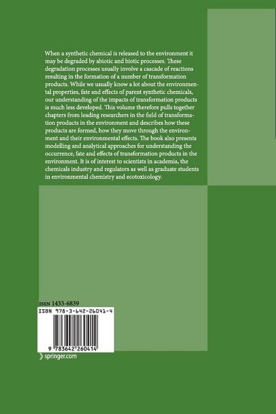 Produktbild: Transformation Products of Synthetic Chemicals in the Environment