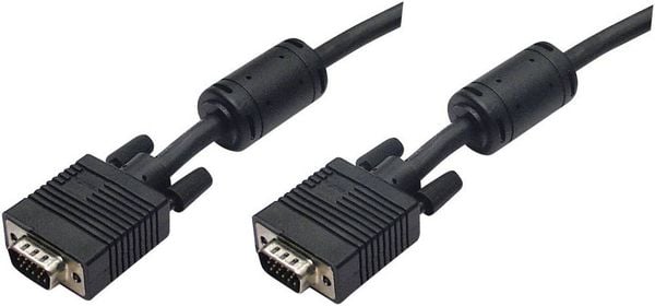 Manhattan VGA Anschlusskabel VGA 15pol. Stecker, VGA 15pol. Stecker 15.00 m Schwarz 372183 schraubbar VGA-Kabel