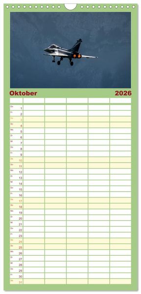 Produktbild: Familienplaner 2026 - Milit&auml;rflieger mit 5 Spalten (Wandkalender, 21 x 45 cm) CALVENDO