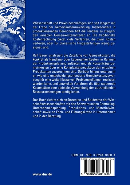 Produktbild: Entscheidungsorientierte Gemeinkostenzuweisung