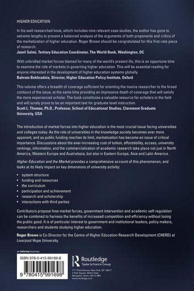 Produktbild: Higher Education and the Market