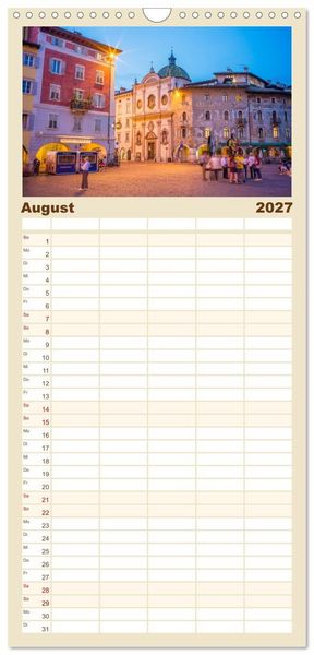 Produktbild: Familienplaner 2027 - Trient - Hauptstadt des Trentino mit 5 Spalten (Wandkalender, 21 x 45 cm) CALVENDO
