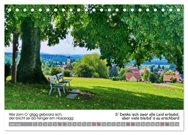 Produktbild: 03 Schw&auml;bische Sprichw&ouml;rter - D&ouml;s au no! (Tischkalender 2026 DIN A5 quer), CALVENDO Monatskalender