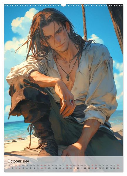 Produktbild: Seductive Anime Men (High Quality Premium Wall Calendar 2026 DIN A2 portrait),CALVENDO 12 Month Wall Calendar
