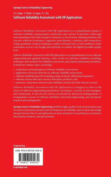 Produktbild: Software Reliability Assessment with OR Applications