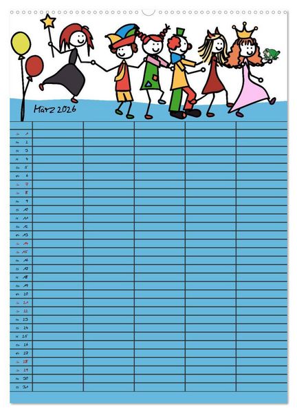 Produktbild: Fr&ouml;hlicher Familienplaner (hochwertiger Premium Wandkalender 2026 DIN A2 hoch), Kunstdruck in Hochglanz