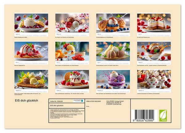 Produktbild: EIS dich gl&uuml;cklich (Wandkalender 2026 DIN A4 quer), CALVENDO Monatskalender