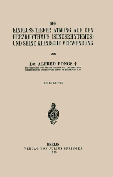 Produktbild: Der Einfluss Tiefer Atmung auf den Herzrhythmus (Sinusrhythmus) und Seine Klinische Verwendung