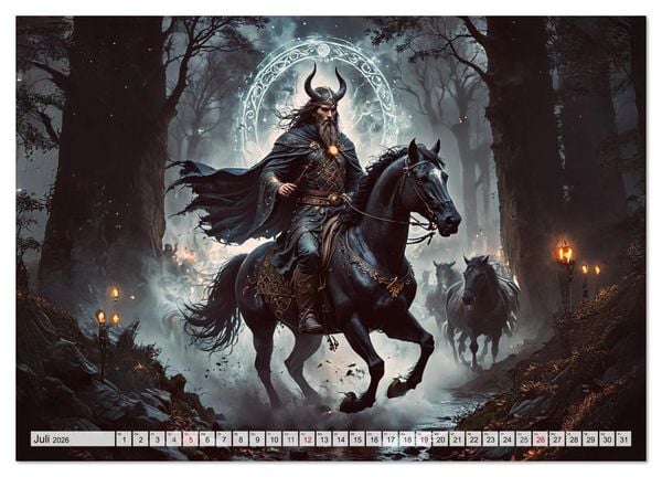 Produktbild: Keltische Mythologie - G&ouml;tter, Helden und Monster (hochwertiger Premium Wandkalender 2026 DIN A2 quer), Kunstdruck in Hochglanz