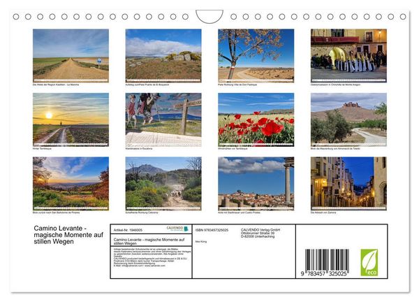 Produktbild: Camino Levante - magische Momente auf stillen Wegen (Wandkalender 2026 DIN A4 quer), CALVENDO Monatskalender