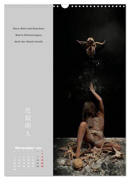 Produktbild: wabi sabi moe &mdash; bewundernswert verg&auml;nglich erotisch &mdash; Akt/Bodypainting (Wandkalender 2026 DIN A3 hoch), CALVENDO Monatskalender