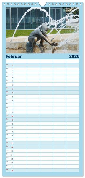 Produktbild: Familienplaner 2026 - Sch&ouml;ne Wasserspiele mit 5 Spalten (Wandkalender, 21 x 45 cm) CALVENDO