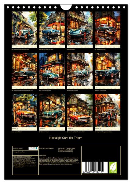 Produktbild: Nostalgic Cars der Traum (Wandkalender 2026 DIN A4 hoch), CALVENDO Monatskalender