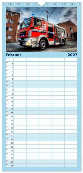 Produktbild: Familienplaner 2027 - Berufsfeuerwehr Braunschweig mit 5 Spalten (Wandkalender, 21 x 45 cm) CALVENDO