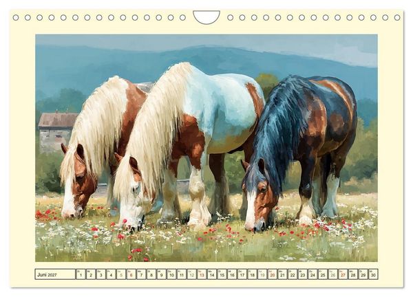 Produktbild: Starke Pferde. Imposante Kaltbl&uuml;ter auf dem Farmland (Wandkalender 2027 DIN A4 quer), CALVENDO Monatskalender