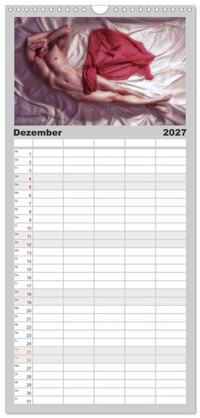 Produktbild: Familienplaner 2027 - M&Auml;NNER - AKTE ZWISCHEN KRAFT UND SINNLICHKEIT mit 5 Spalten (Wandkalender, 21 x 45 cm) CALVENDO