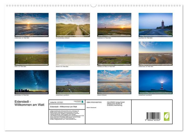 Produktbild: Eiderstedt - Willkommen am Watt (hochwertiger Premium Wandkalender 2026 DIN A2 quer), Kunstdruck in Hochglanz