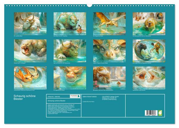 Produktbild: Schaurig sch&ouml;ne Biester (Wandkalender 2026 DIN A2 quer), CALVENDO Monatskalender