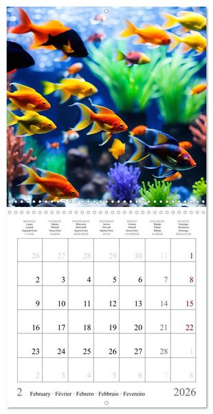 Produktbild: Colourful AI aquariums (Wall Calendar 2026 12 &times; 12 Inch) CALVENDO 12 Month Wall Calendar