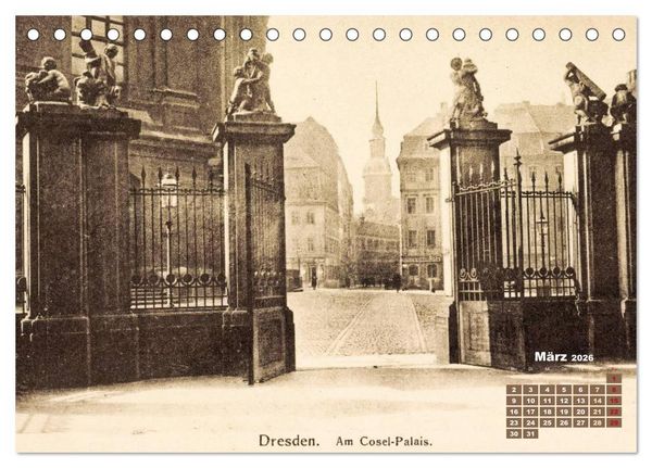 Produktbild: Souvenirs aus Dresden &ndash; Die Stadt auf historischen Karten (Tischkalender 2026 DIN A5 quer), CALVENDO Monatskalender