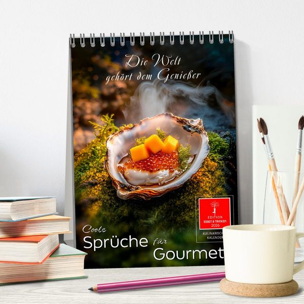 Produktbild: Coole Spr&uuml;che f&uuml;r Gourmets (Tischkalender 2026 DIN A5 hoch), CALVENDO Monatskalender