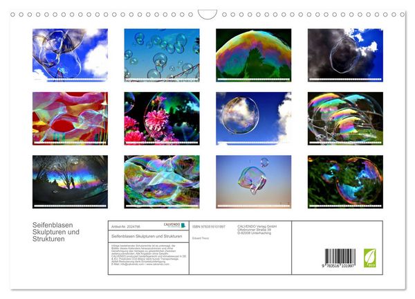 Produktbild: Seifenblasen Skulpturen und Strukturen (Wandkalender 2026 DIN A3 quer), CALVENDO Monatskalender