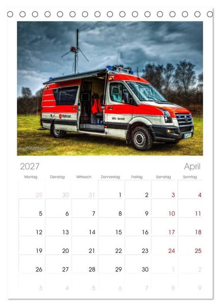Produktbild: Tischplaner 2027 - HDR Einsatzfahrzeuge (A5 Tischkalender zum Aufstellen) CALVENDO