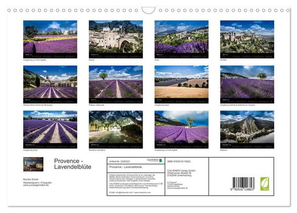 Produktbild: Provence - Lavendelbl&uuml;te (Wandkalender 2026 DIN A3 quer), CALVENDO Monatskalender