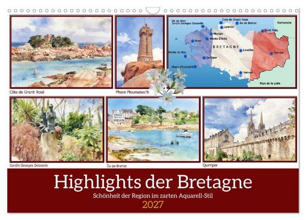 Produktbild: Highlights der Bretagne (Wandkalender 2027 DIN A3 quer), CALVENDO Monatskalender