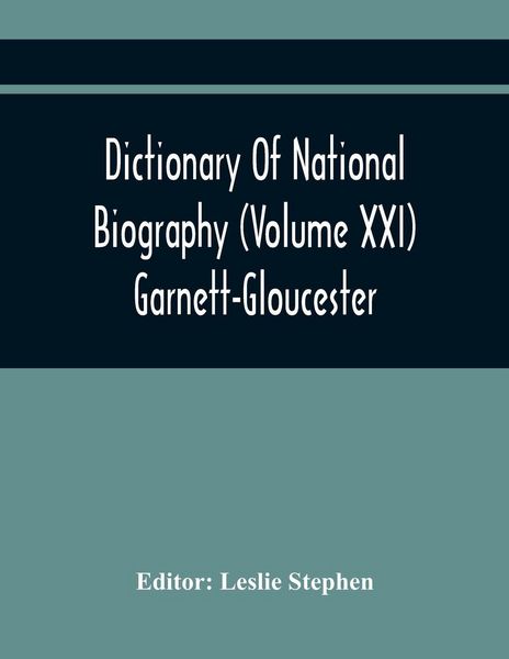 Produktbild: Dictionary Of National Biography (Volume Xxi) Garnett-Gloucester