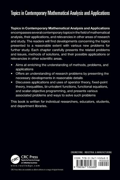 Produktbild: Topics in Contemporary Mathematical Analysis and Applications